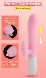 Wibrator-Silicone Vibrator USB 7 Function and Thrusting Function / Heating, pink - obrazek 11