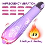 Wibrator-Silicone Vibrator USB, 10 vibration modes, Heating - obrazek 3