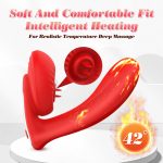 Silicone vibrator 10 vibration modes, Licking, Heating + APP control - obrazek 3