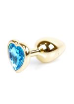 Plug-Jewellery Gold  Heart PLUG- Light Blue - obrazek 6