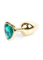 Plug-Jewellery Gold  Heart PLUG- Green - obrazek 6