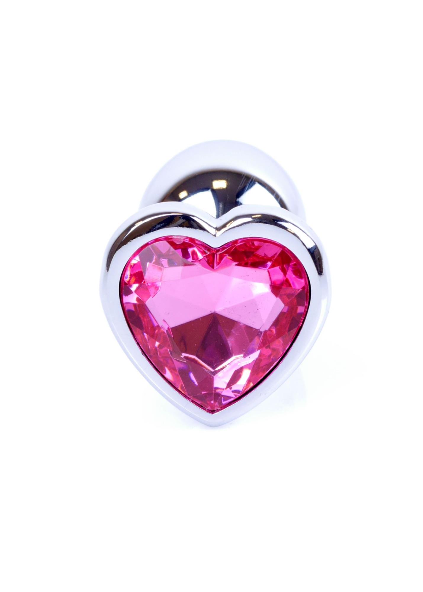 64-00044_1 Plug-Jewellery Silver Heart PLUG- Pink - obrazek 1
