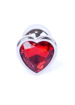 Plug-Jewellery Silver  Heart PLUG- Red