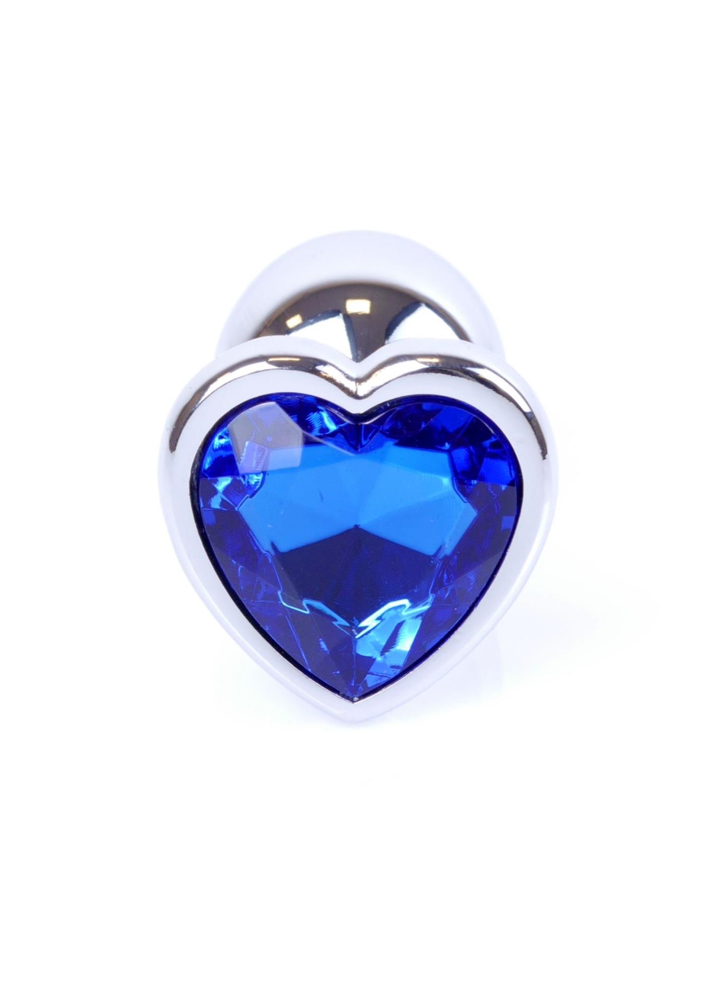 64-00050_1 Plug-Jewellery Silver Heart PLUG- Dark Blue - obrazek 1