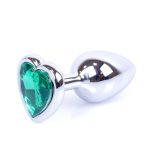 Plug-Jewellery Silver  Heart PLUG- Green - obrazek 9