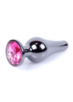Plug-Jewellery Dark Silver BUTT PLUG- Pink - obrazek 7