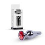 Plug-Jewellery Dark Silver BUTT PLUG- Red - obrazek 10