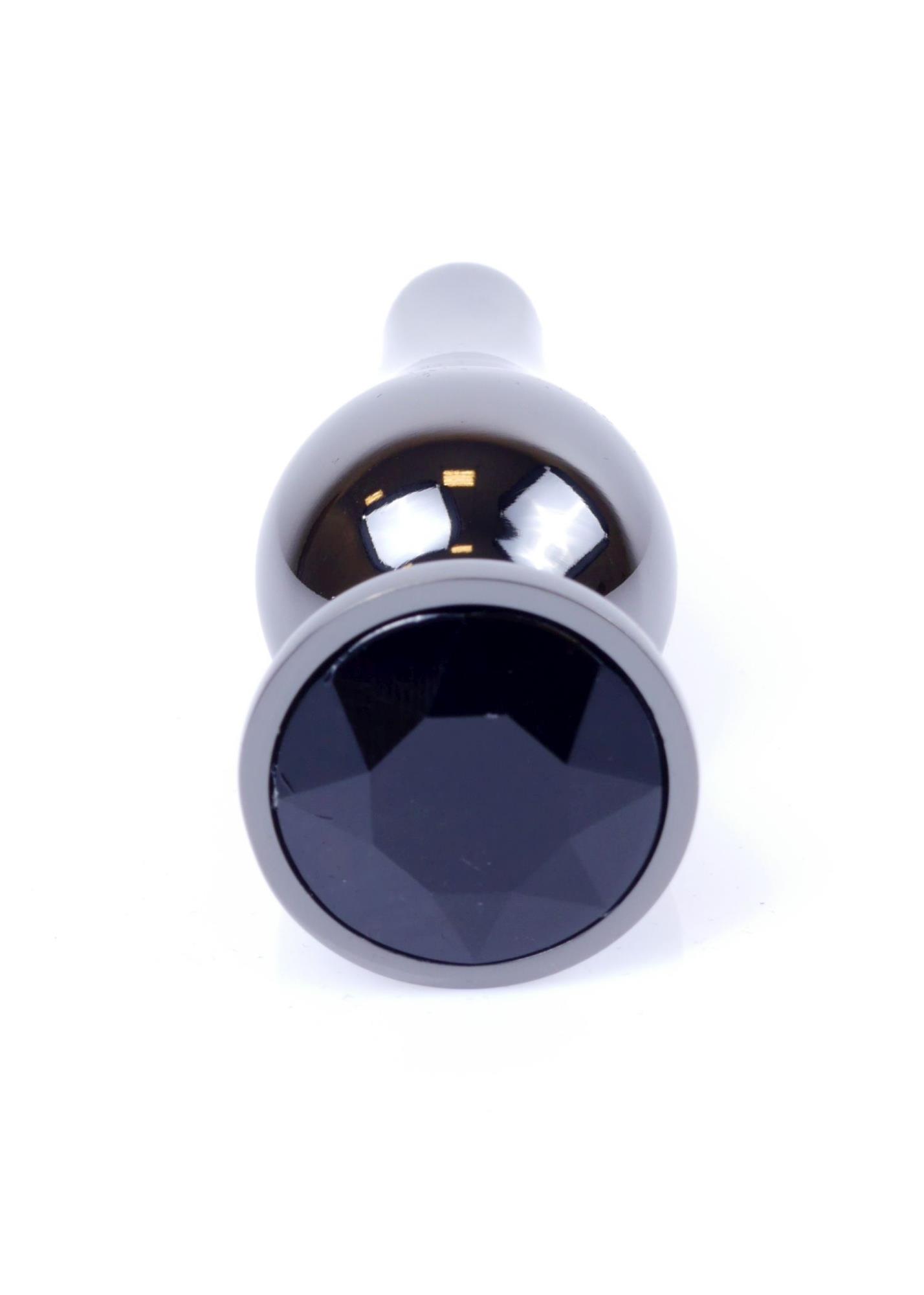 64-00056_1 Plug-Jewellery Dark Silver BUTT PLUG- Black - obrazek 1