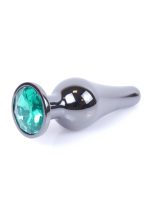 Plug-Jewellery Dark Silver BUTT PLUG- Green - obrazek 7