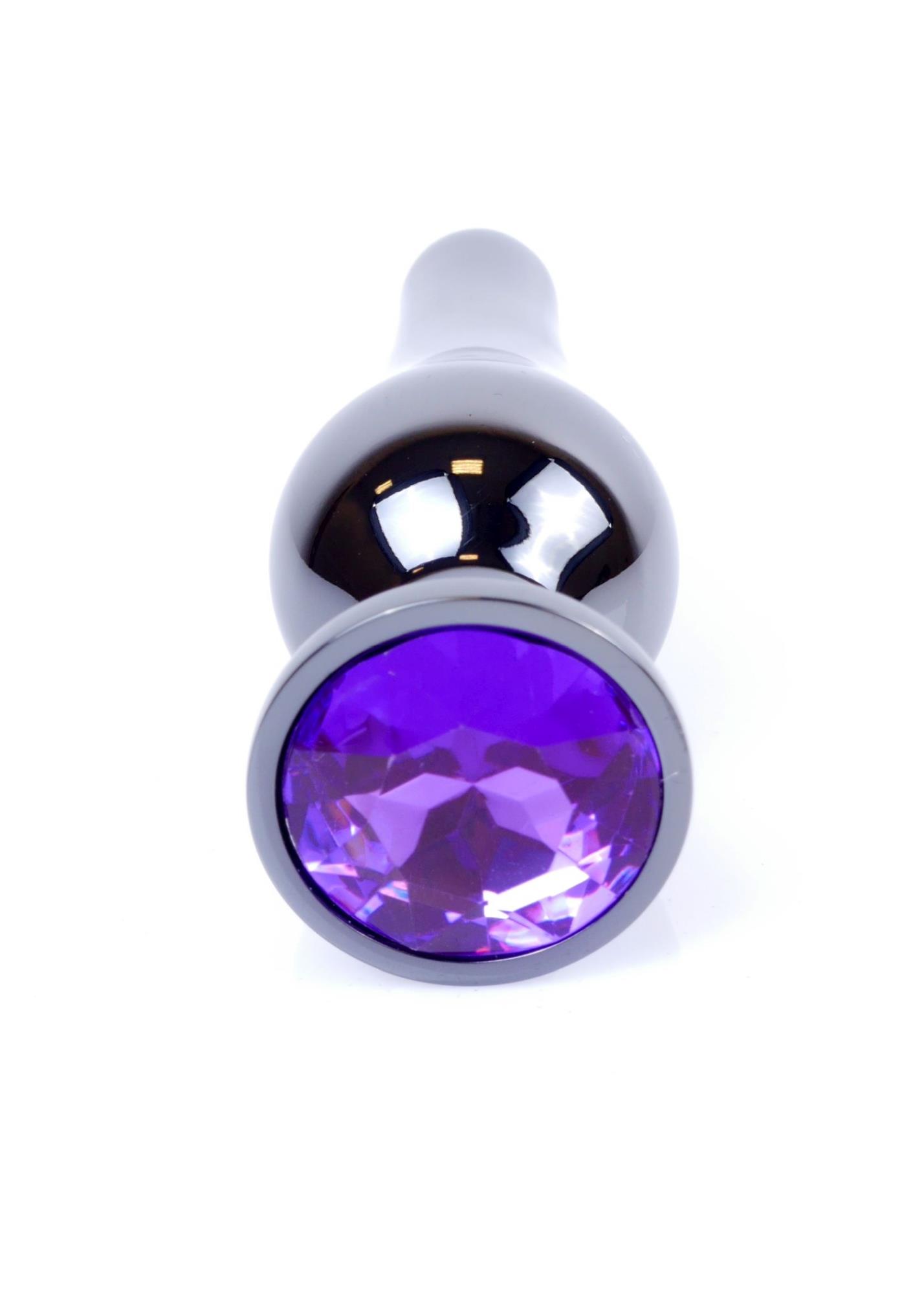 64-00061_1 Plug-Jewellery Dark Silver BUTT PLUG- Purple - obrazek 1