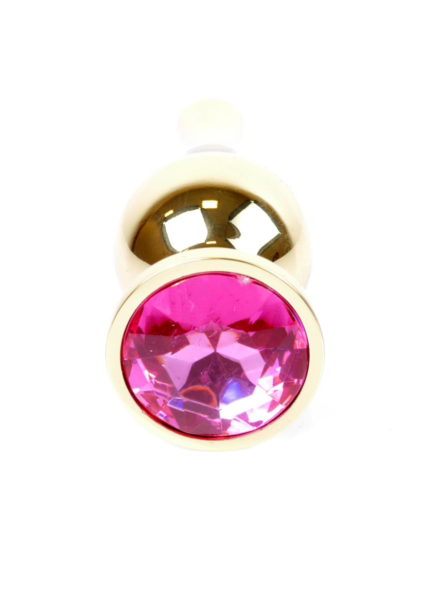 64-00062_1 Plug-Jewellery Gold BUTT PLUG- Pink - obrazek 1