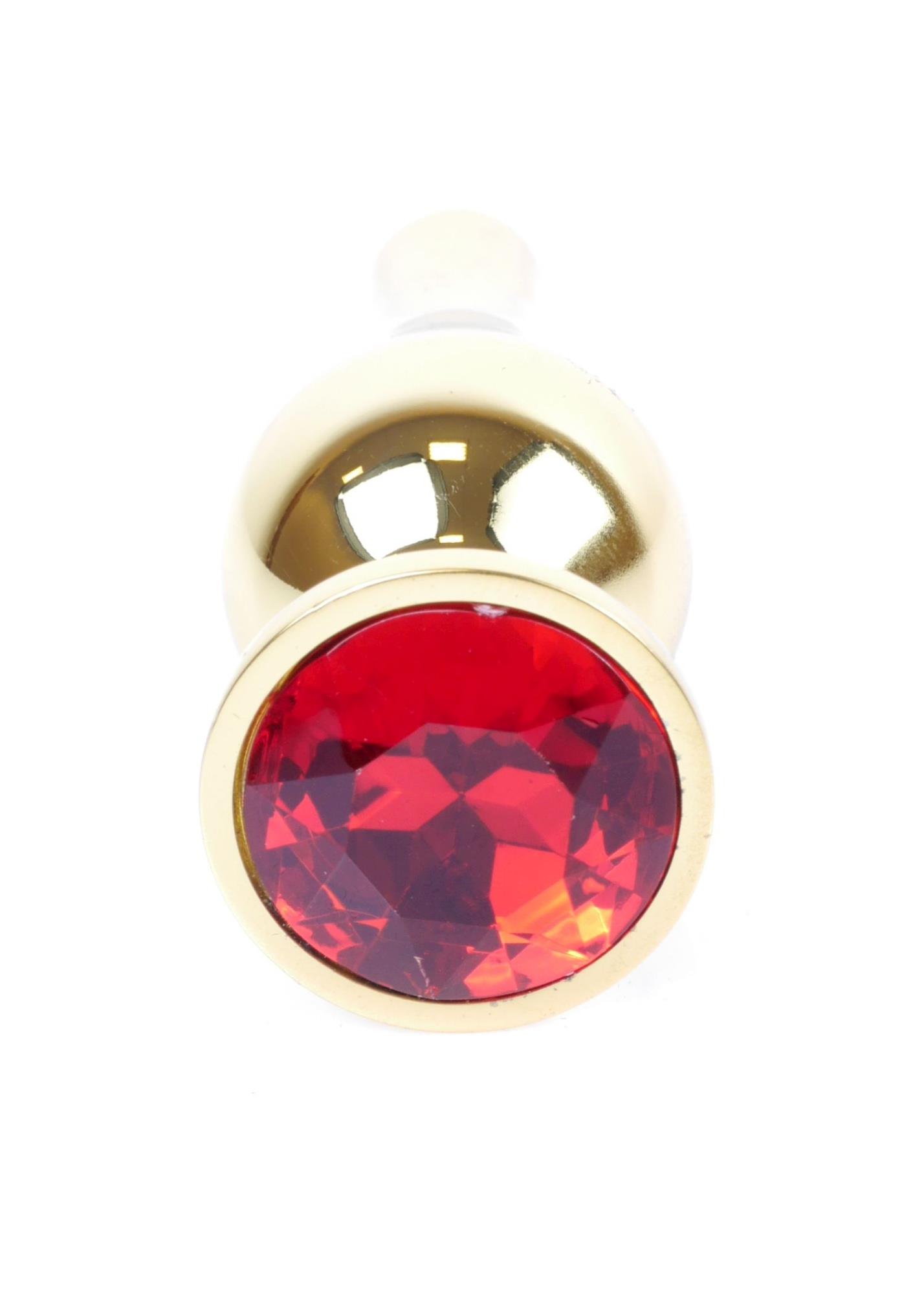 64-00064_1 Plug-Jewellery Gold BUTT PLUG- Red - obrazek 1