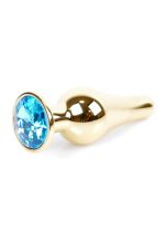 Plug-Jewellery Gold BUTT PLUG- Light Blue - obrazek 7