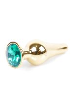 Plug-Jewellery Gold BUTT PLUG- Green - obrazek 7