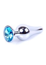 Plug-Jewellery Silver BUTT PLUG- Light Blue - obrazek 7