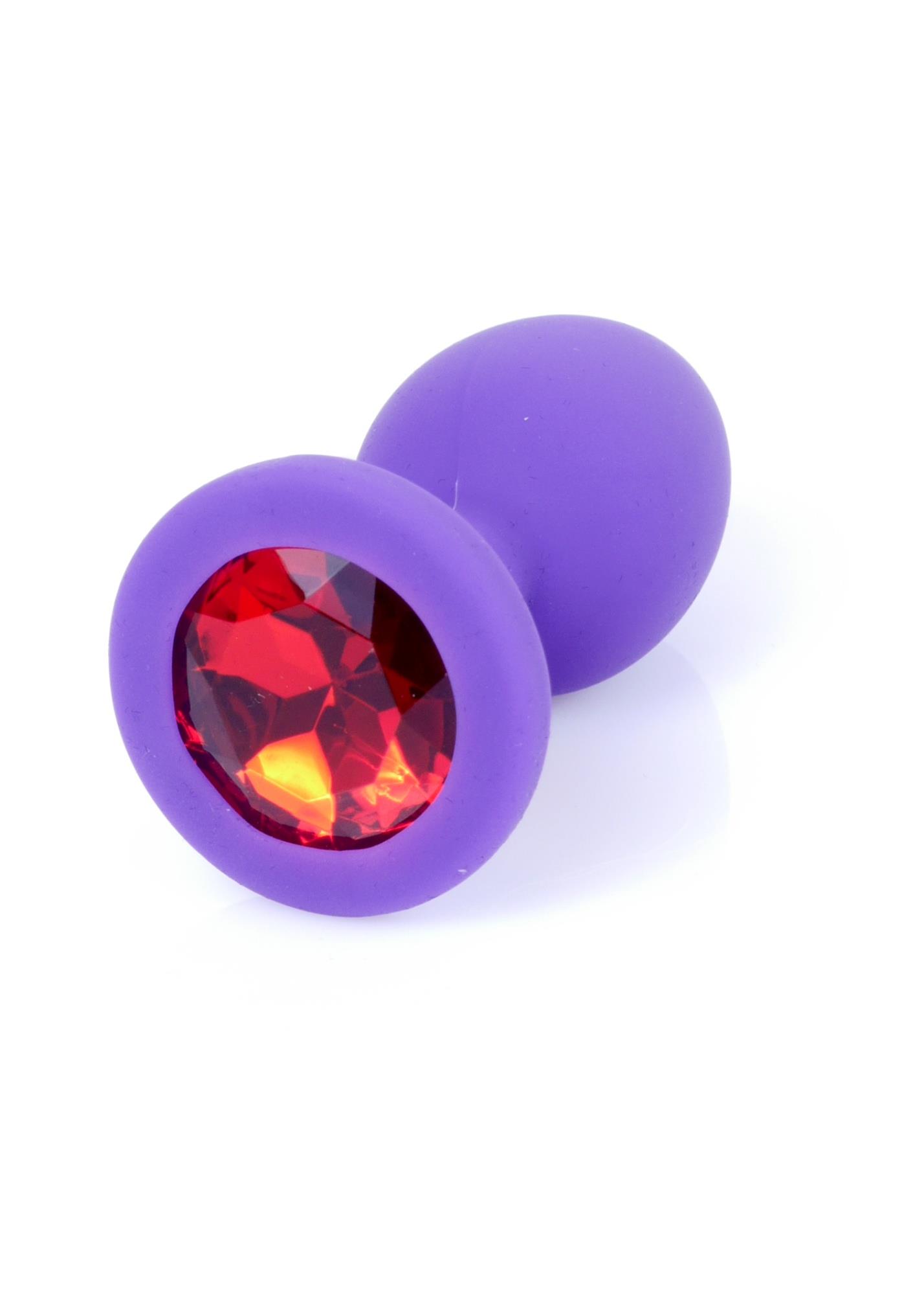 64-00082_1 Plug-Jewellery Purple Silicon PLUG Small- Red Diamond - obrazek 1