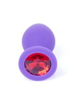 Plug-Jewellery Purple Silicon PLUG Medium- Red Diamond - obrazek 2