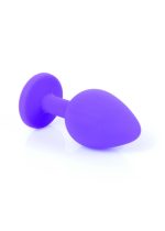 Plug-Jewellery Purple Silicon PLUG Medium- Red Diamond - obrazek 3