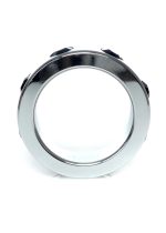 Pierścień-Metal Cock Ring with Black Diamonds Medium - obrazek 2