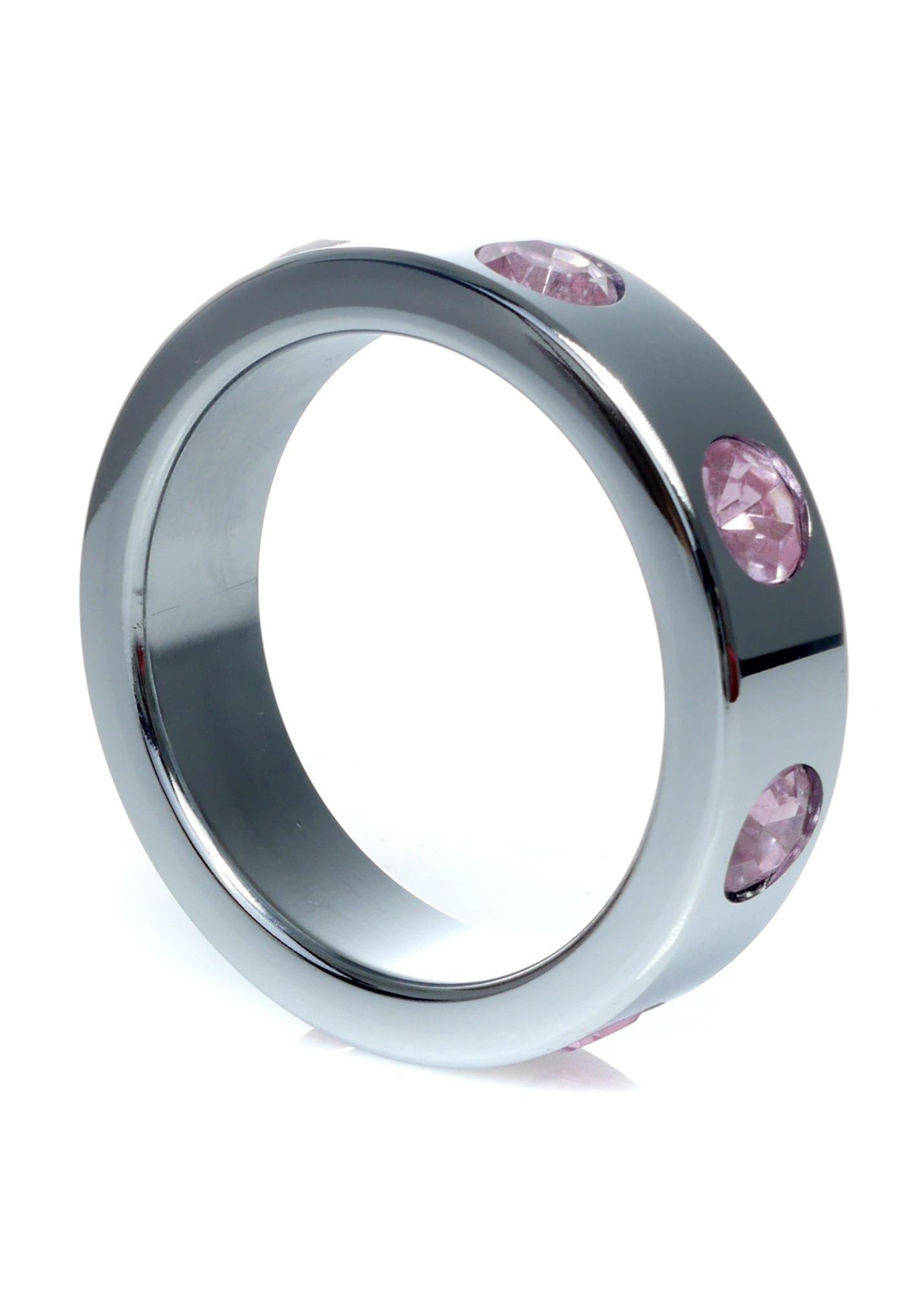 64-00122 Pierścień-Metal Cock Ring with Rose Diamonds Large - obrazek 1