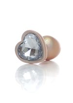 Plug-Jewellery Pearl Gold Heart PLUG- Clear S - obrazek 4