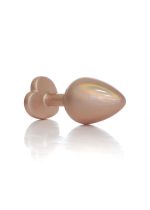 Plug-Jewellery Pearl Gold Heart PLUG- Clear M - obrazek 3