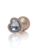 Plug-Jewellery Pearl Gold Heart PLUG- Clear M - obrazek 4