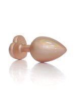 Plug-Jewellery Pearl Gold Heart PLUG- Clear L - obrazek 3