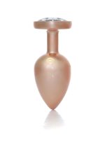 Plug-Jewellery Pearl Gold Heart PLUG- Clear L - obrazek 5