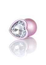 Plug-Jewellery Pearl Pink Heart PLUG- Clear M - obrazek 3