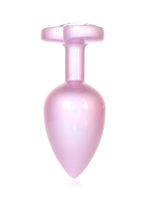 Plug-Jewellery Pearl Pink Heart PLUG- Clear L - obrazek 4