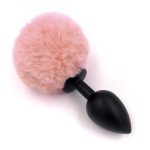 Plug-Jewellery Silicon PLUG - Bunny Tail - Black-Peach - obrazek 2