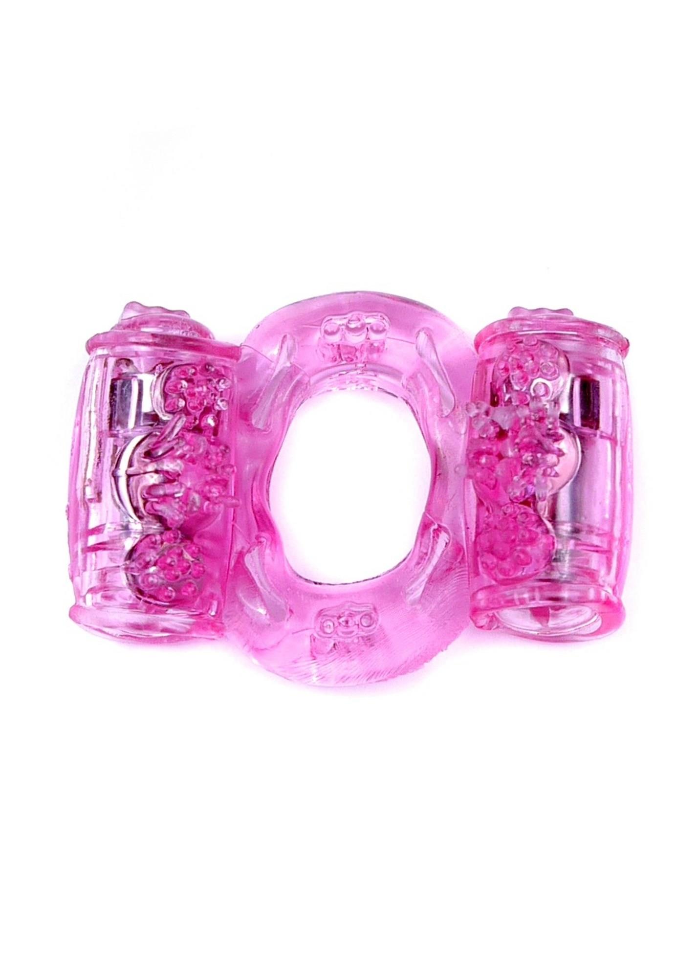 67-00033 Pierścień-Vibrating CockRing Double Pink - obrazek 1