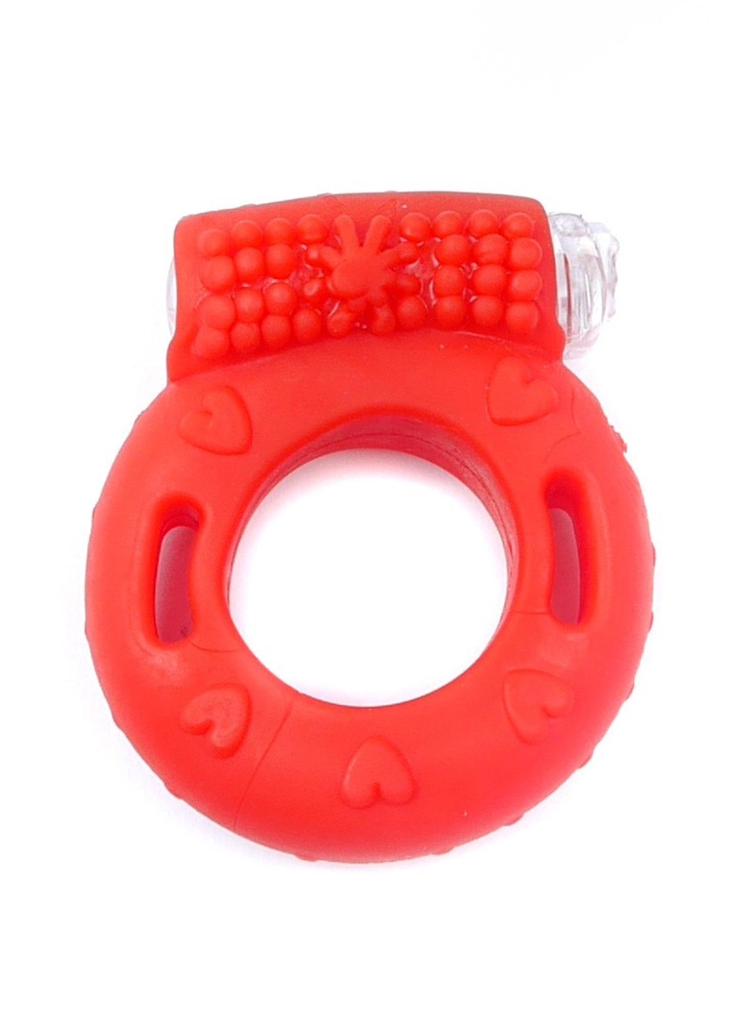 67-00041 Pierścień-Vibrating CockRing Red - obrazek 1