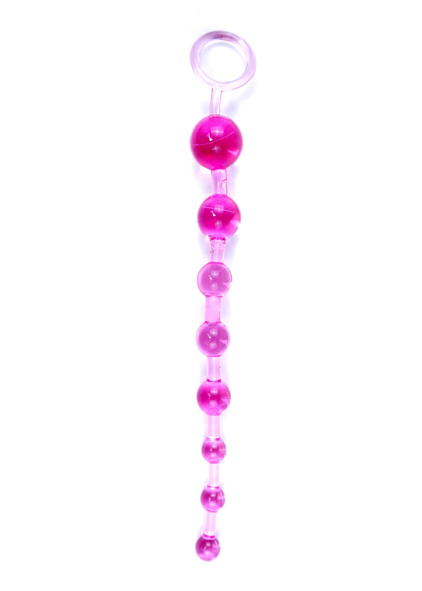 67-00084 Plug/kulki-Jelly Anal 10 Beads Pink - obrazek 1