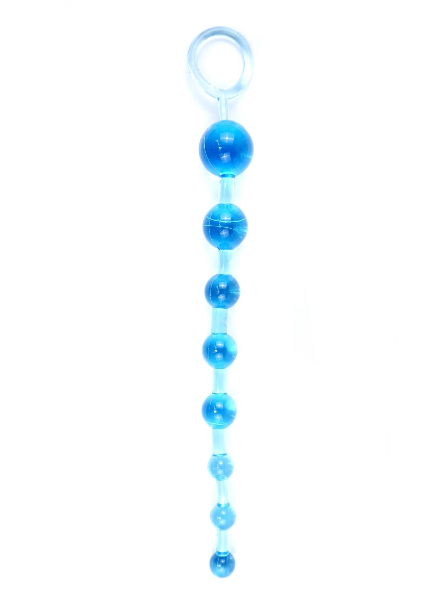 67-00087 Plug/kulki-Jelly Anal 10 Beads Blue - obrazek 1