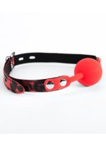 Red Silicone Ball Gag Leopard - obrazek 2