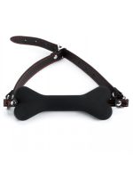 Black Silicone Bone Gag - obrazek 2