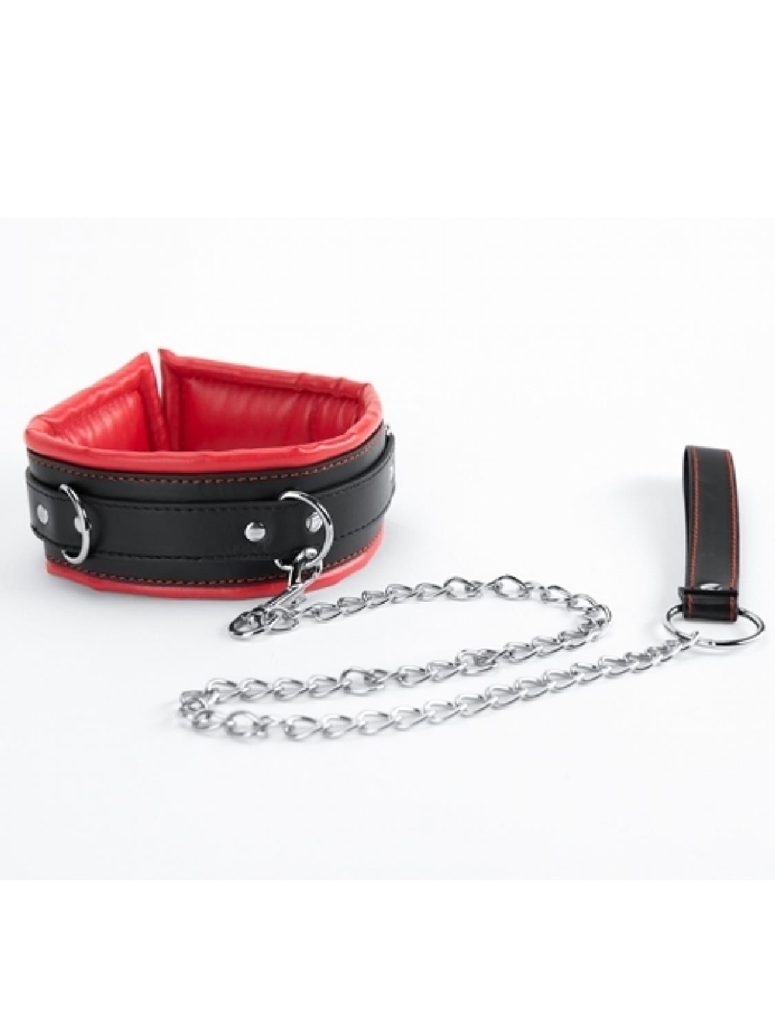 79-AF-1012 Red Collar And Leash - obrazek 1