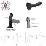 SEMI-REALISTIC DUAL DENSITY BENDABLE DILDO BLACK - M - obrazek 2