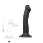 SEMI-REALISTIC DUAL DENSITY BENDABLE DILDO BLACK - M - obrazek 3