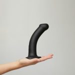 SEMI-REALISTIC DUAL DENSITY BENDABLE DILDO BLACK - M - obrazek 5