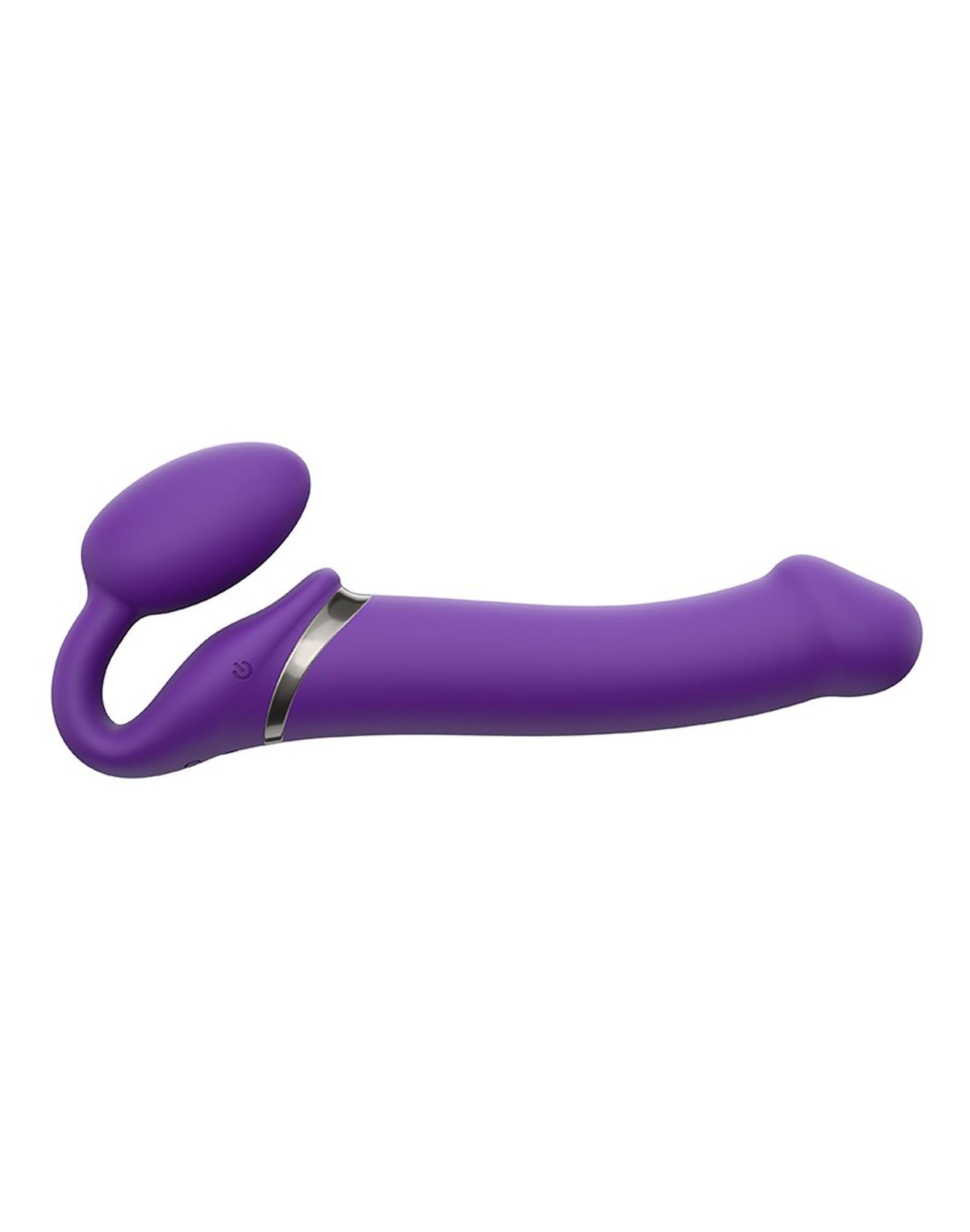 80-6013939 VIBRATING STRAP-ON - L - PURPLE - obrazek 1