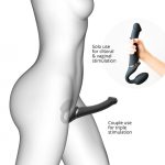 VIBRATING STRAP-ON - M - BLACK - obrazek 6