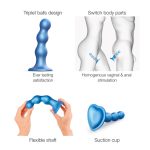 DILDO PLUG BALLS METALLIC BLUE - S - obrazek 3