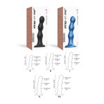 DILDO PLUG BALLS METALLIC BLUE - S - obrazek 4