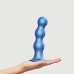 DILDO PLUG BALLS METALLIC BLUE - XL - obrazek 2
