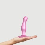 DILDO PLUG CURVY METALLIC SUGAR PINK- S - obrazek 6