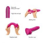 SLIDING SKIN REALISTIC DILDO FUSHIA S - obrazek 3