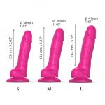 SLIDING SKIN REALISTIC DILDO FUSHIA M - obrazek 4